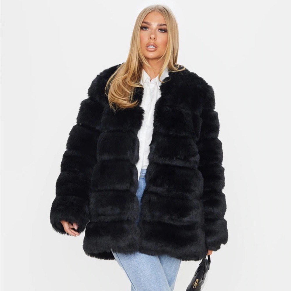 Pretty Little Thing Faux Fur Bubble Coat